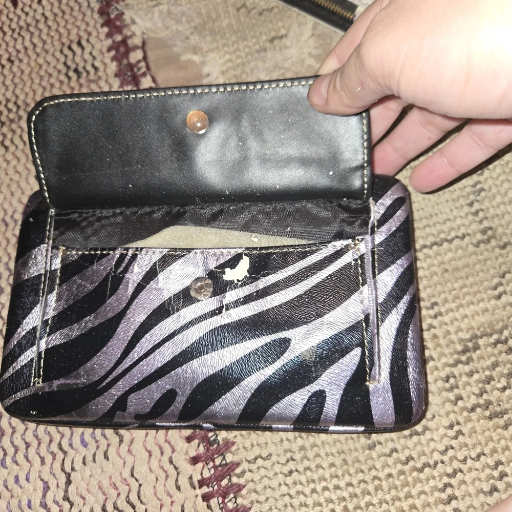 Zebra Pattern Phone Case - Black and Silver